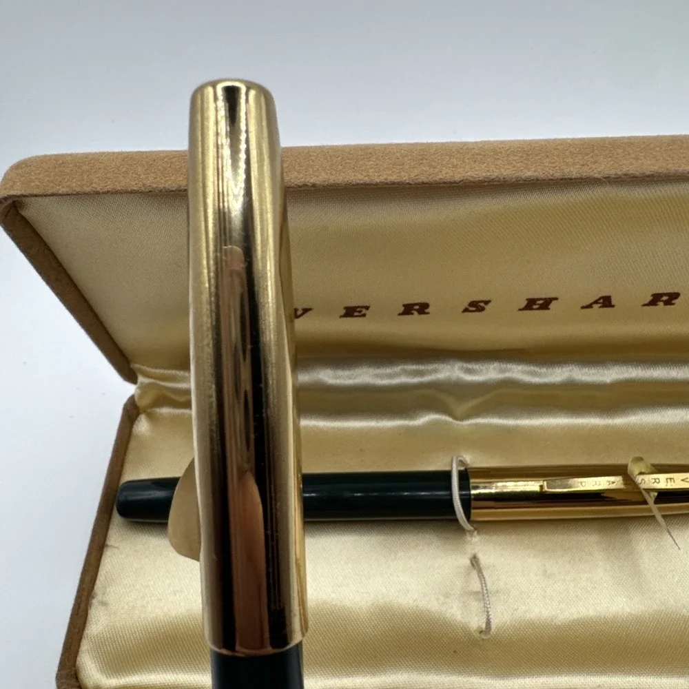 Vintage Eversharp Fountain Pen & Pencil Set 14K Gold Nib, Box Tags Green USA